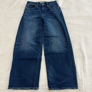 AE77 High Rise Wide Leg Crop Jeans Dark Wash Size 26